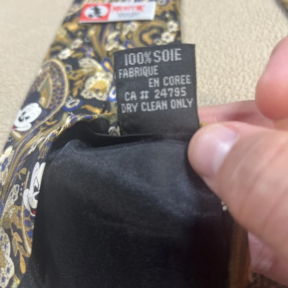 VTG-Disney Mickey Inc- Men's 100% Silk Tie Mickey‎ Floating Head